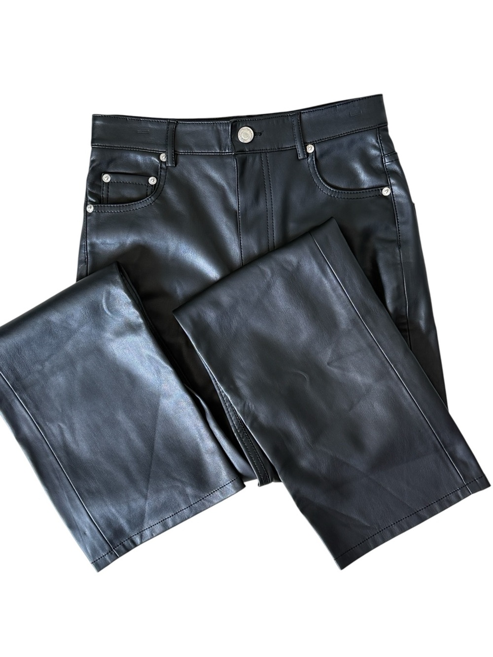 ZARA Faux Leather Pants, Size 2